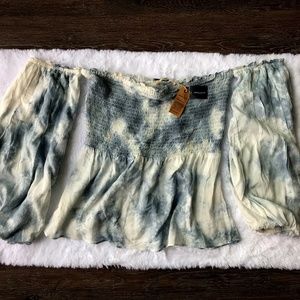Off the shoulder tye dye boho shirt